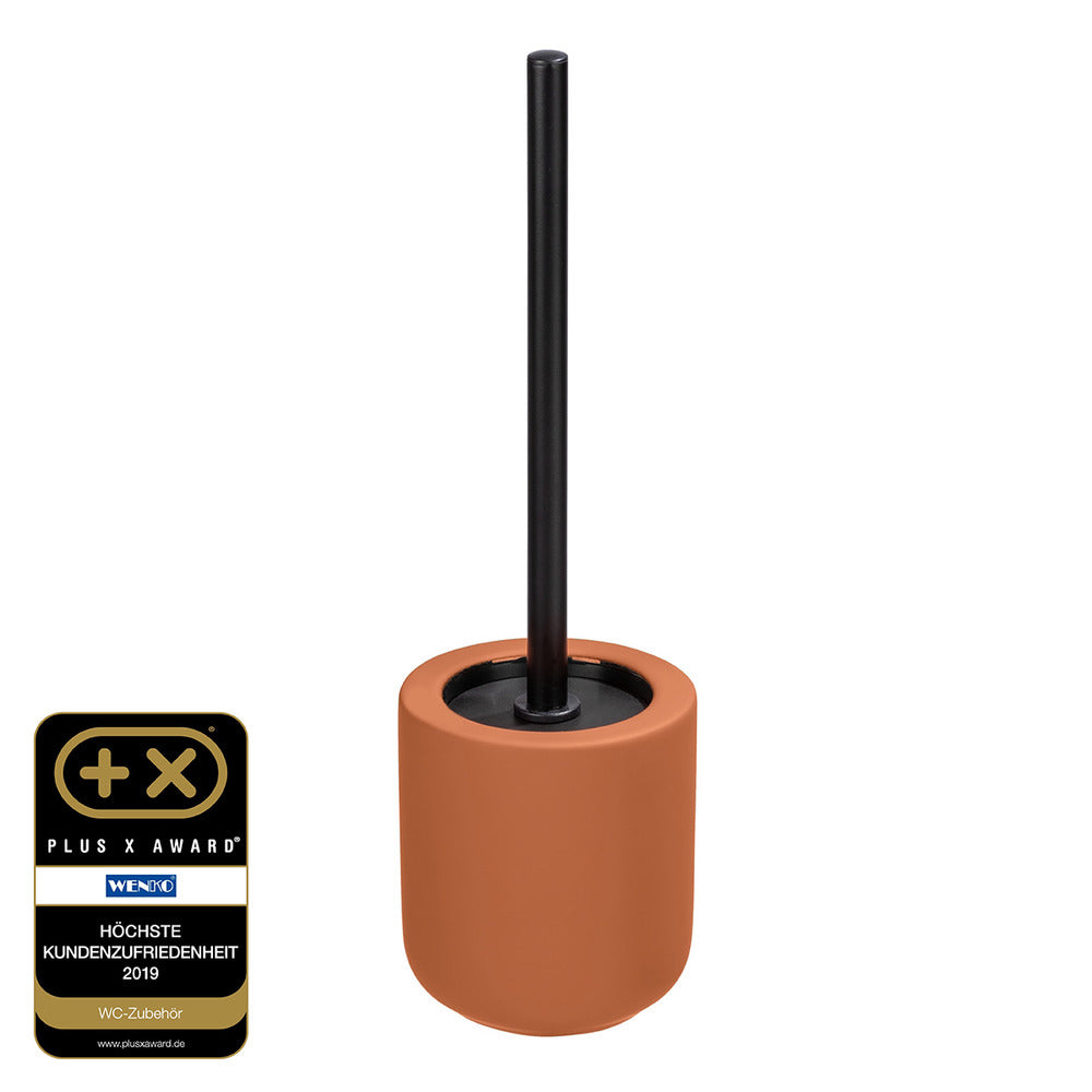 Toalettbørste med holder Avellino terracotta keramikk soft-touch bakside