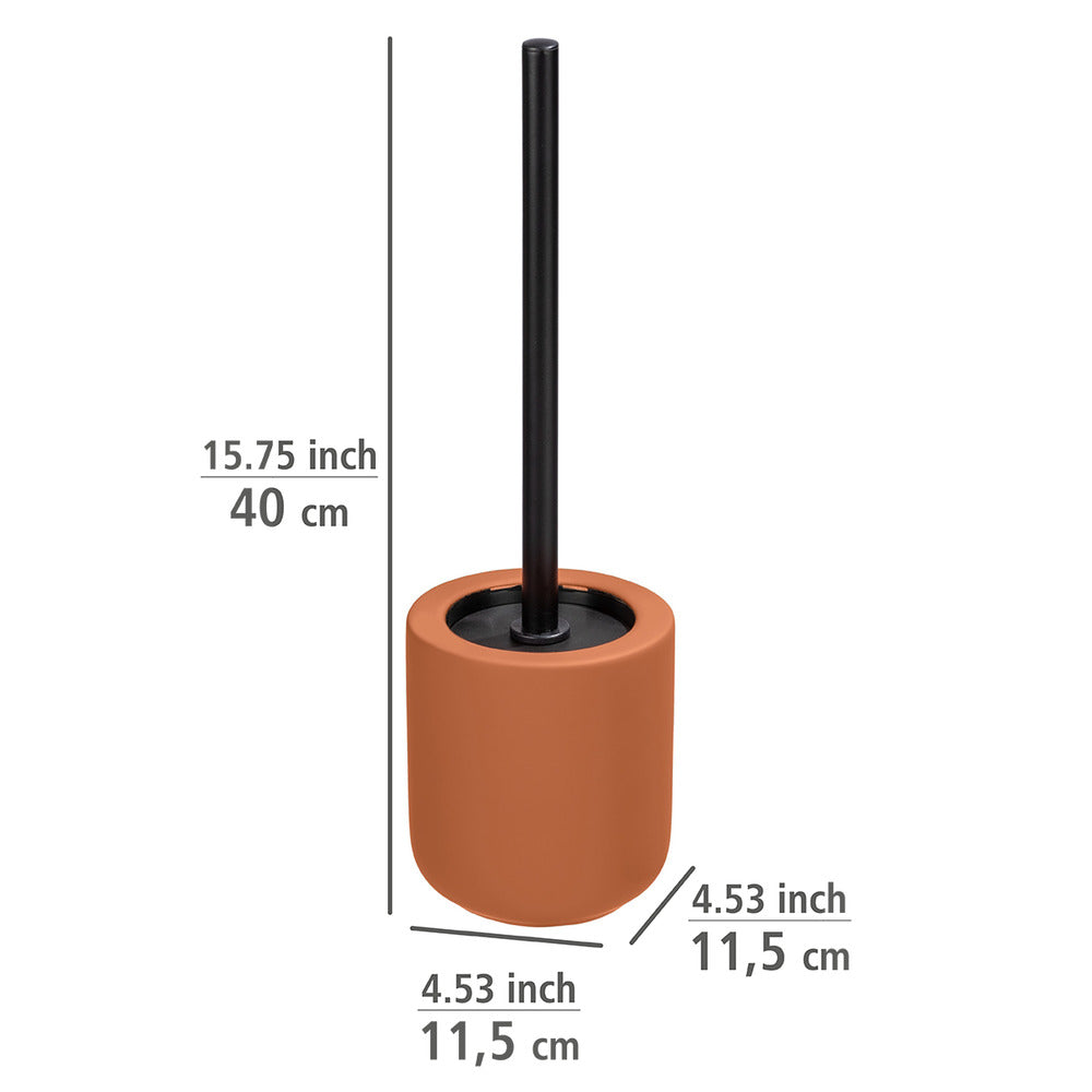 Montert toalettbørste med holder Avellino terracotta keramikk soft-touch
