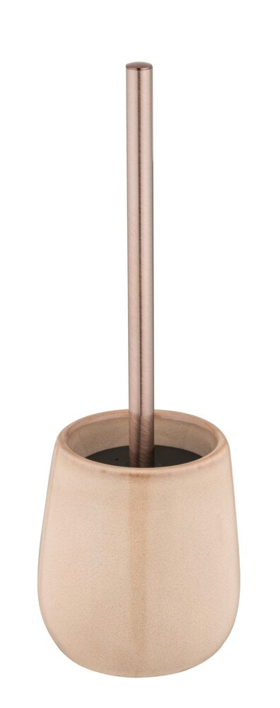 Toalettbørste med holder keramikk beige 10,5x40 cm - Wenko forfra