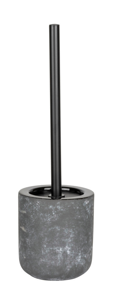 Toalettbørste med holder keramikk grå betongutseende Ø11,5x38 cm bakside