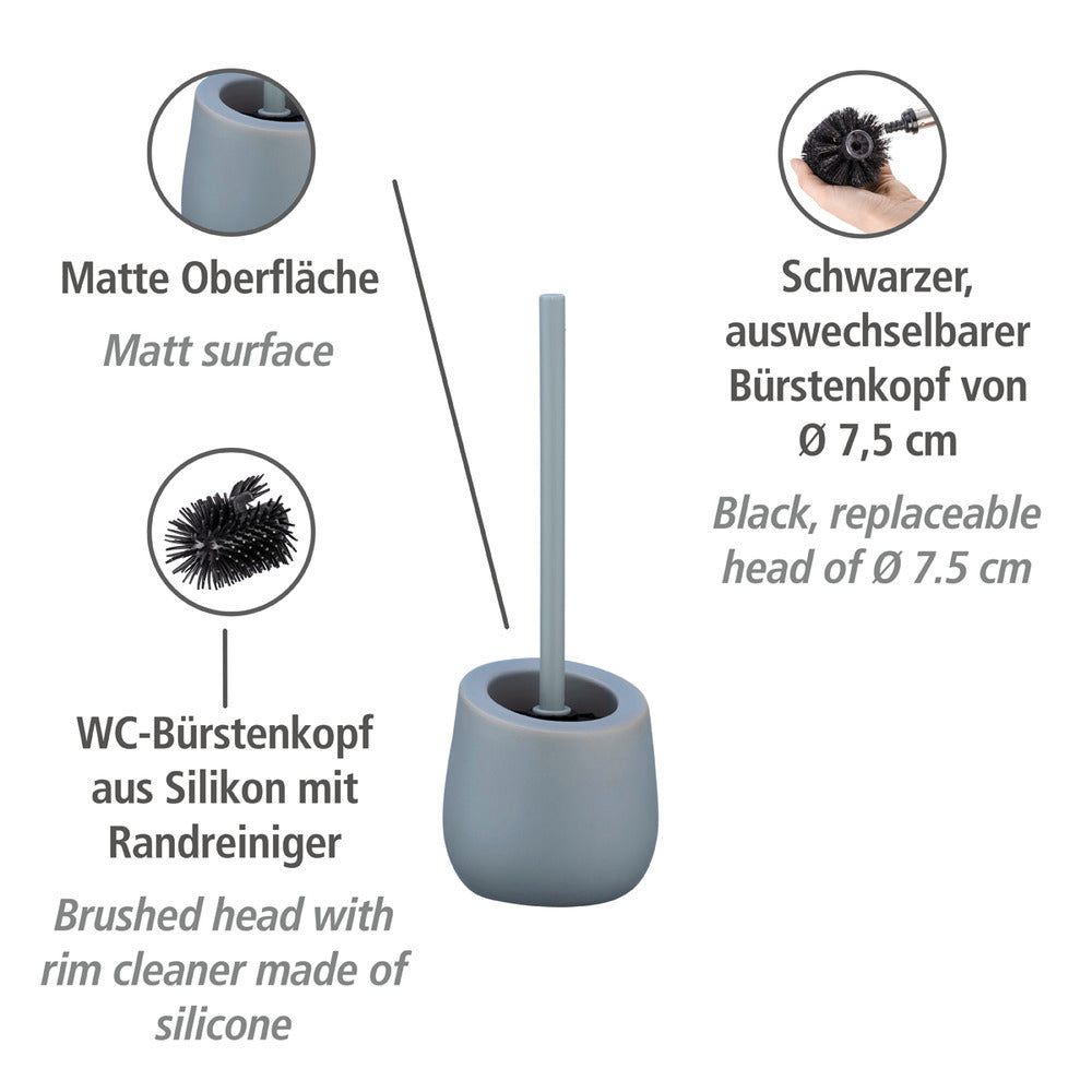Toalettbørste med holder keramikk grå matt WENKO bakside
