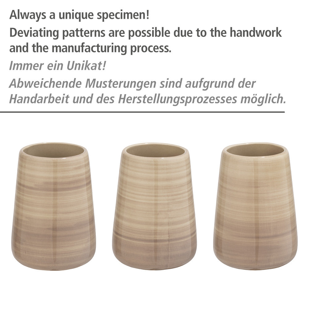 Toalettbørste med holder Pottery Sand keramikk bakside