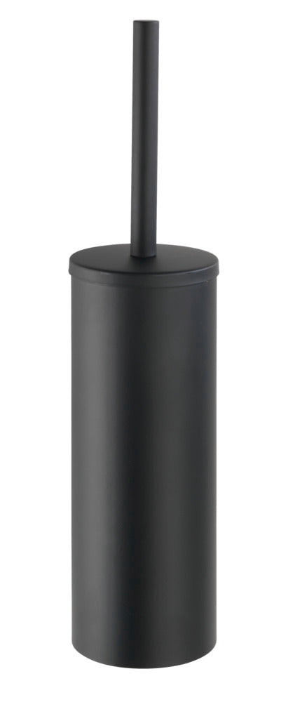 Toalettbørste med holder rustfritt stål Turbo-Loc® svart matt - Wenko forfra