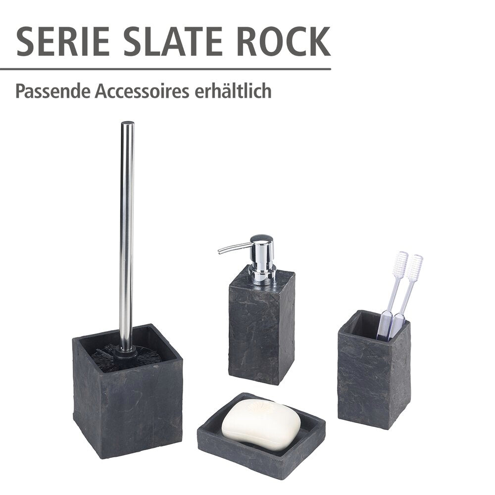 Detalj av Toalettbørste med holder Slate-Rock skiferoptikk svart - Wenko