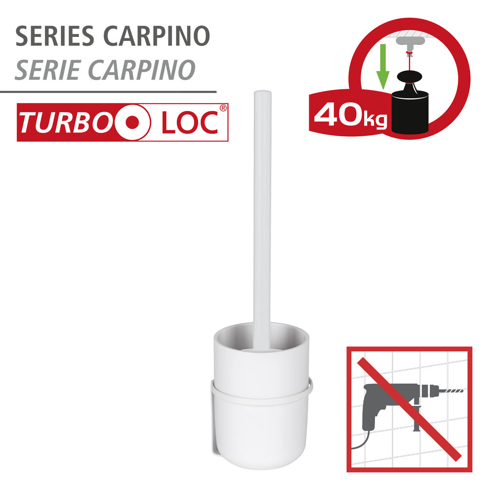Toalettbørste med holder Carpino hvit bakside