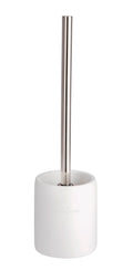 Toalettbørste med holder hvit polyresin The Collection forfra