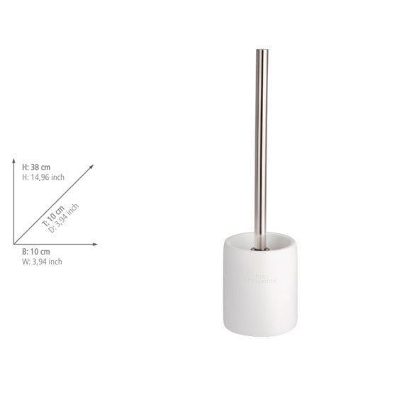 Toalettbørste med holder hvit polyresin The Collection bakside