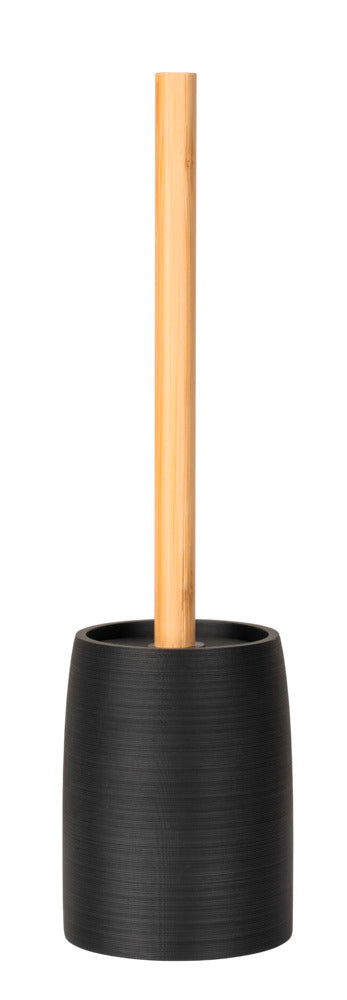 Toalettbørste med holder polyresin bambus svart bakside