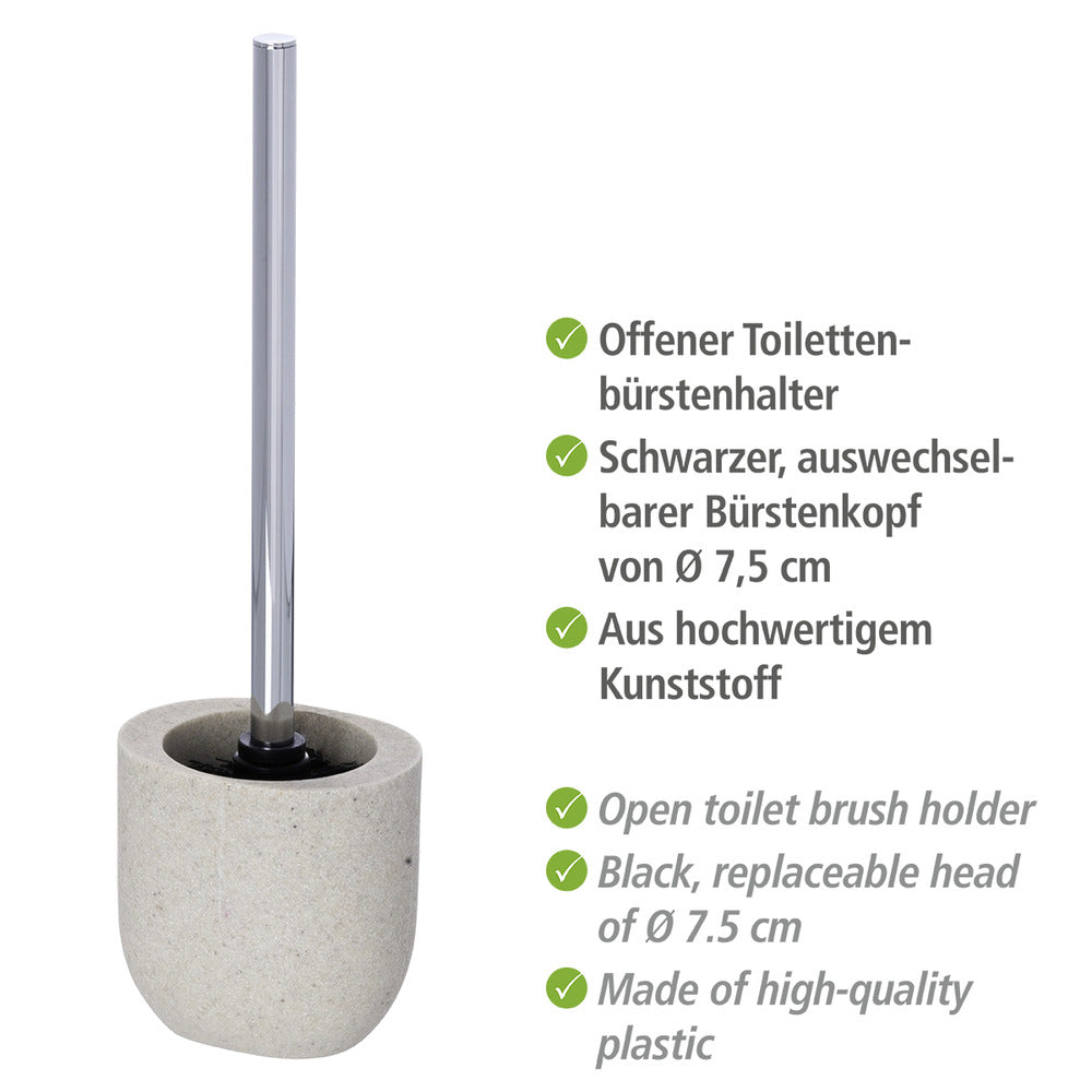 Toalettbørste med holder Puro naturfarget polyresin bakside