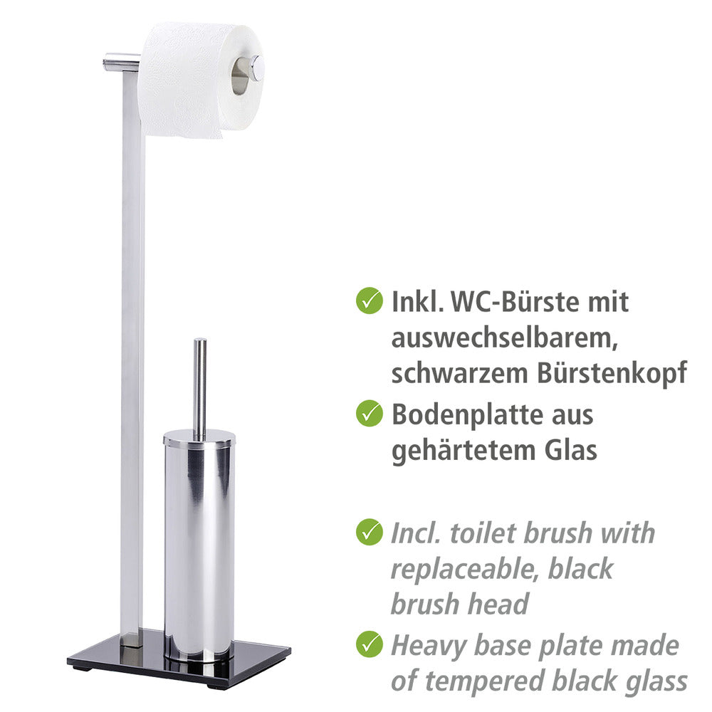Detaljbilde av Toalettbørste med toalettpapirholder Lava rustfritt stål blank