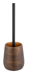 Toalettbørste med holder Palena bronse polyresin forfra