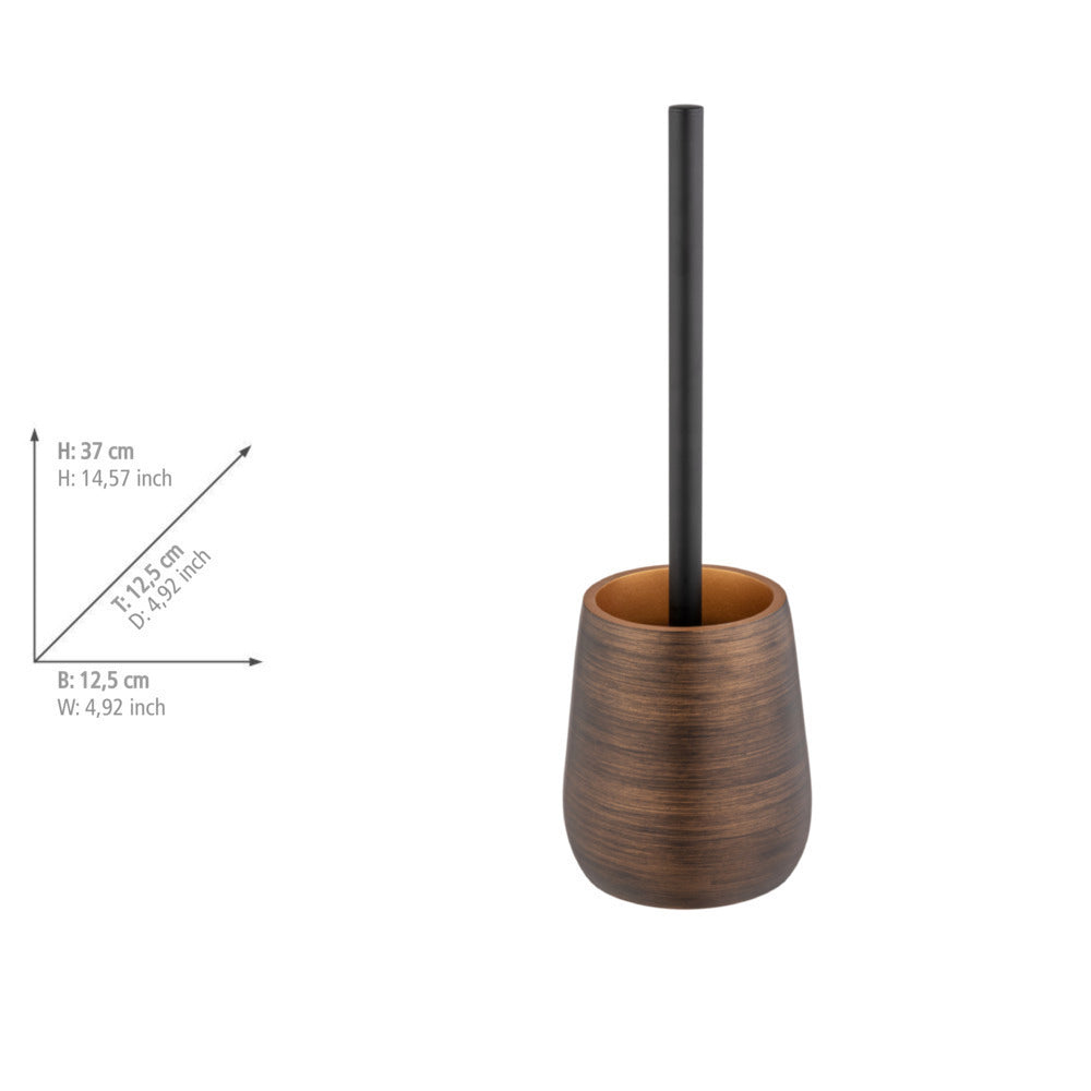Detalj av toalettbørste med holder Palena bronse polyresin