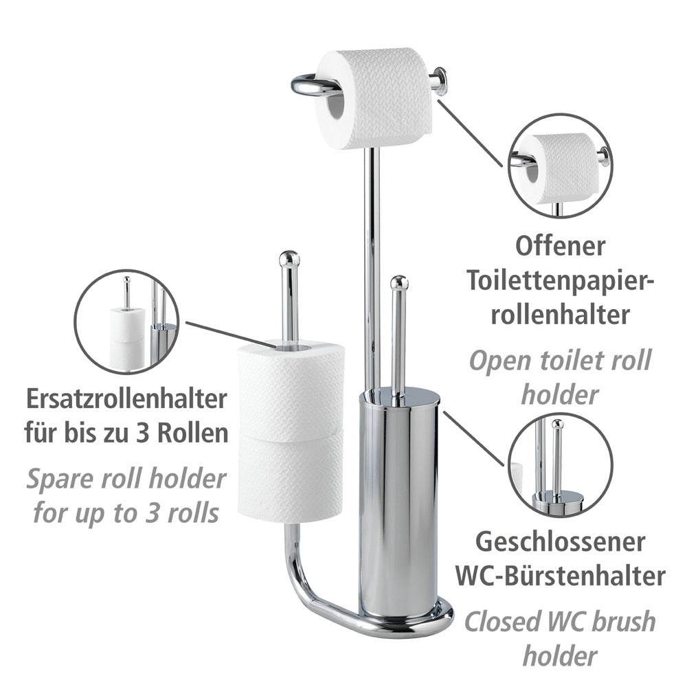 Toalettbørste med papirholder Universalo krom 3-i-1 - Wenko bakside