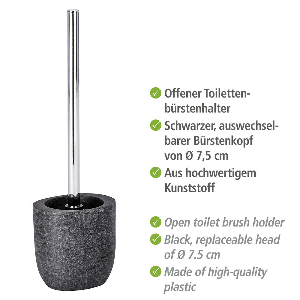 Toalettbørste med holder Puro antrasitt polyresin bakside