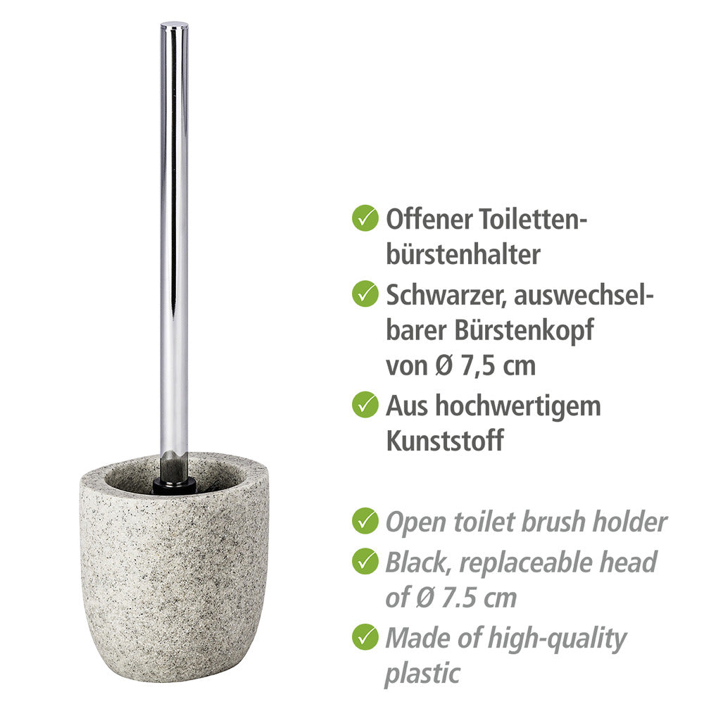 Toalettbørste med holder Puro lysegrå polyresin bakside