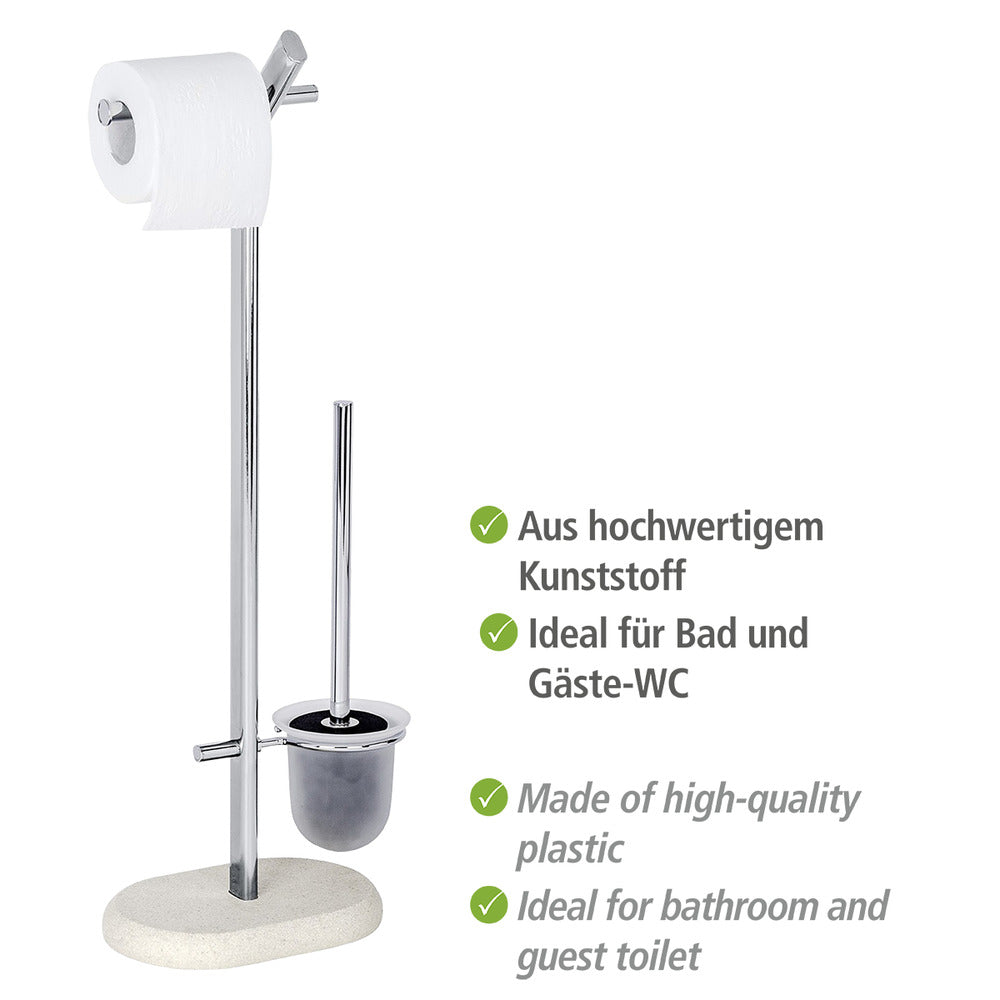 Detalj av Toalettbørste med holder gulvstående Puro sandsteinlook metall