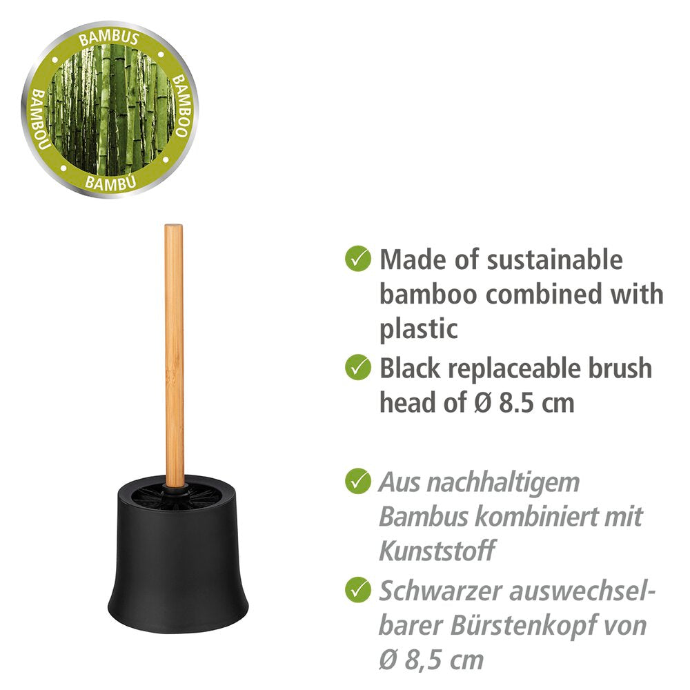 Toalettbørsteholder Bambusa bambus svart - Wenko bakside