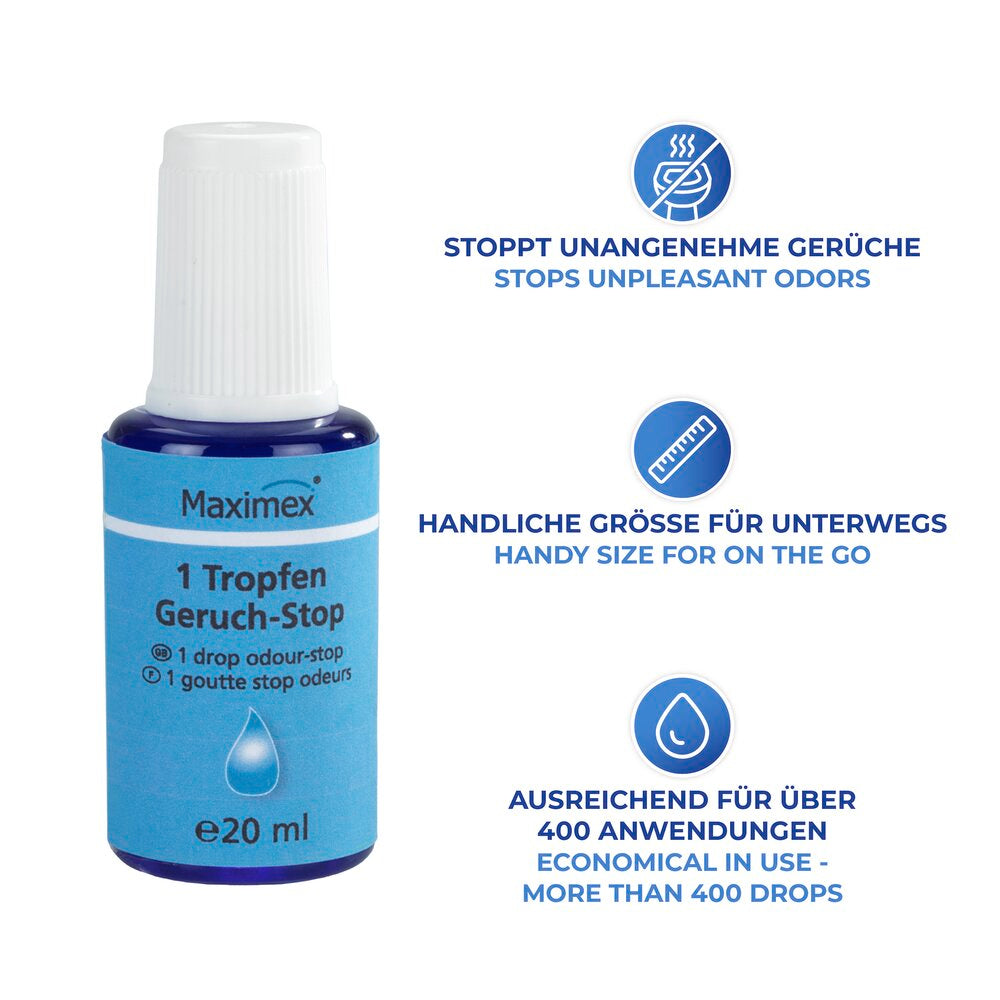 Toalettluktfjerner 1 dråpe mintduft 20 ml - Maximex montert