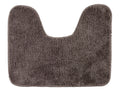 Toalettmatte med utskjæring taupe 40 x 50 cm mikrofiber sett forfra