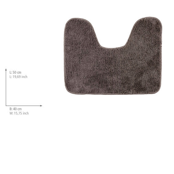 Toalettmatte med utskjæring taupe 40 x 50 cm mikrofiber bakside med rutsjhemmende latex
