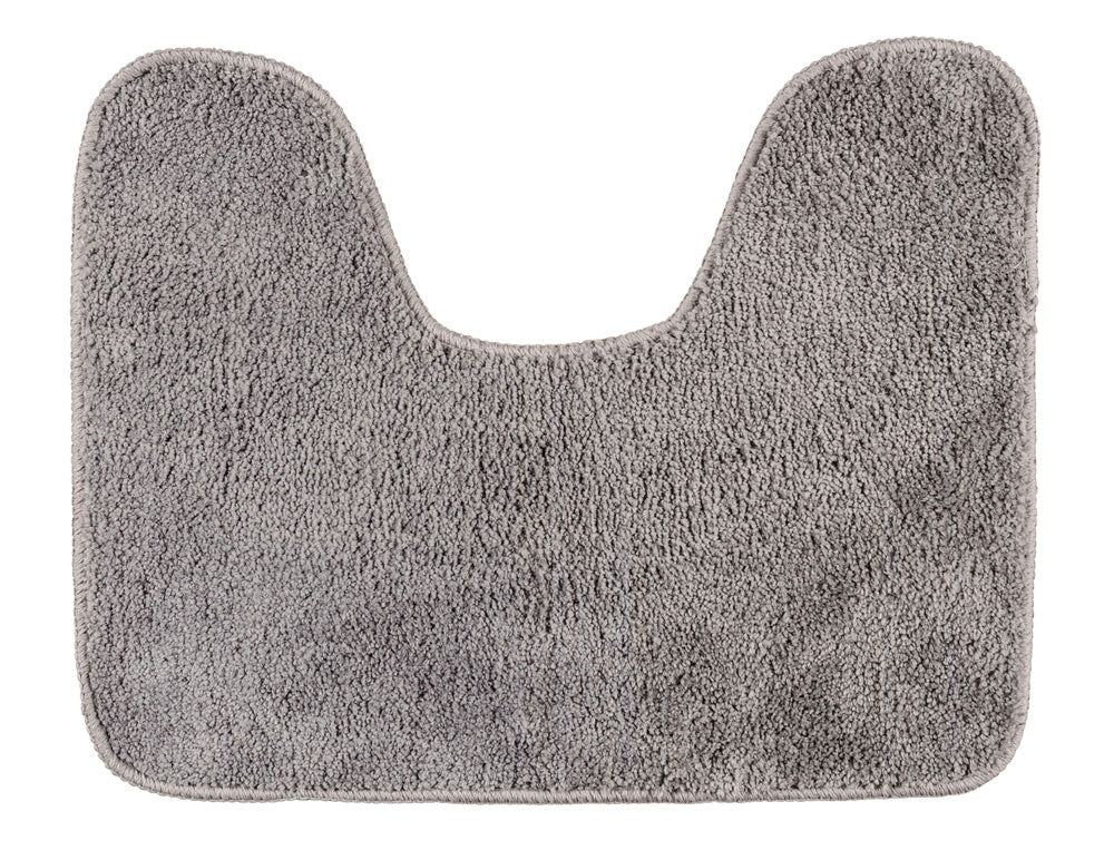 Toalettmatte med utskjæring grå 40 x 50 cm mikrofiber - Wenko forfra