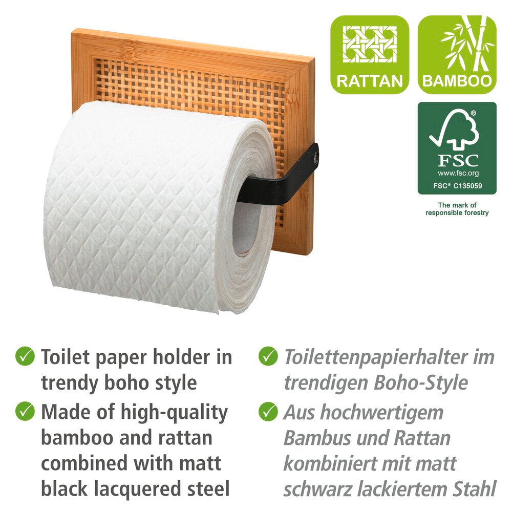 Toalettpapirholder Allegre bambus og rotting bakside