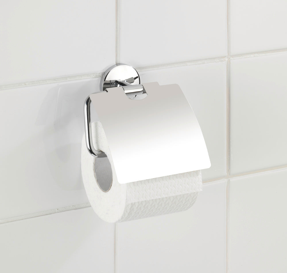Detalj av lokk på toalettpapirholder Cuba med lokk forkrommet sink