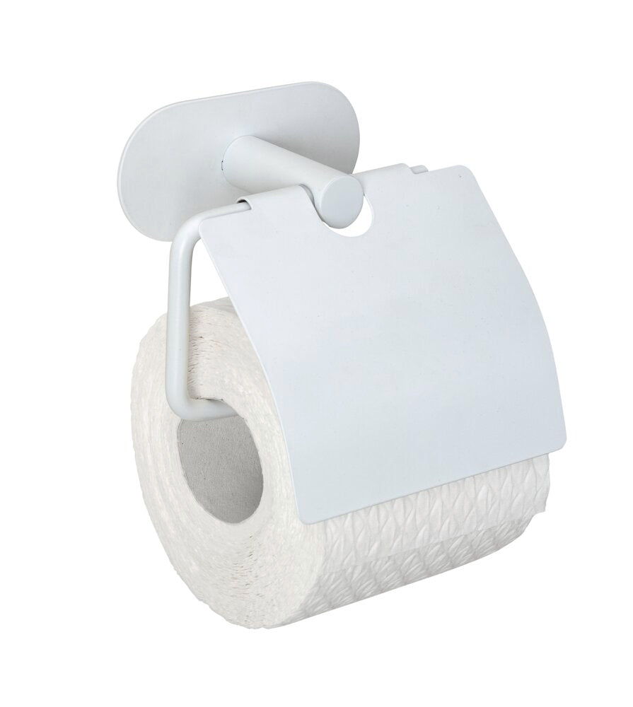 Toalettpapirholder med lokk hvit matt Turbo-Loc® Orea - WENKO forfra