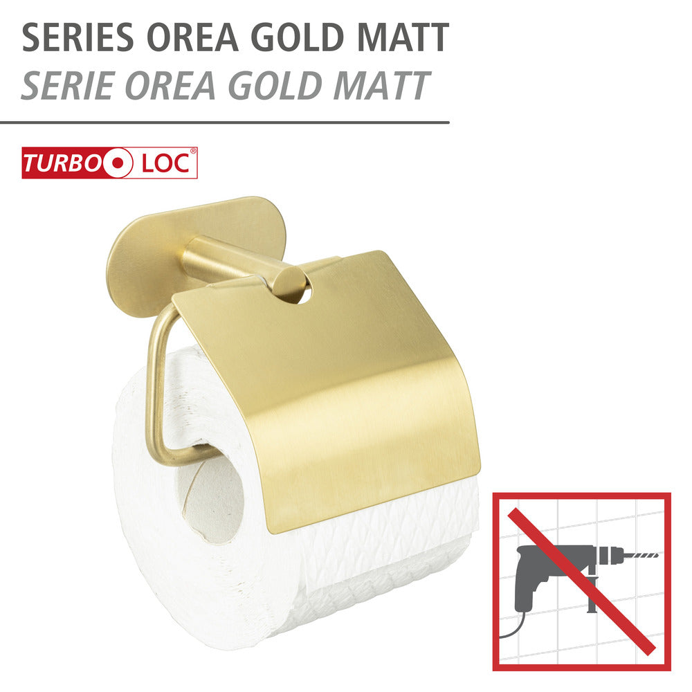 Detalj av Toalettpapirholder med lokk Orea gull matt Turbo-Loc®