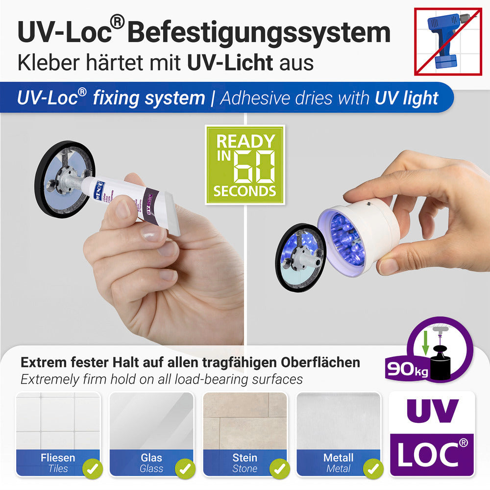 Detalj av Toalettpapirholder Maribor med lokk rustfritt stål uten boring UV-Loc®
