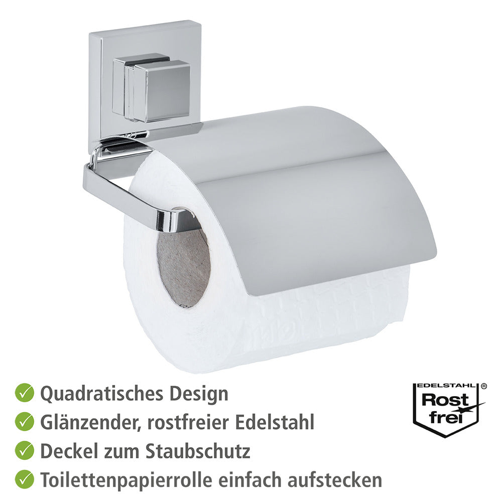 Detaljbilde av Toalettpapirholder med deksel rustfritt stål Vacuum-Loc Quadro