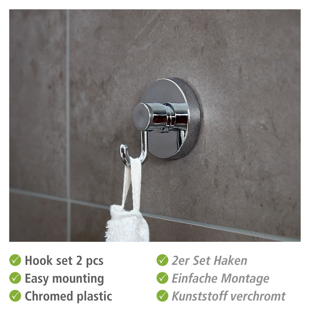 Toalettpapirholder Milazzo med kroker 3-delt med Vacuum-Loc® system
