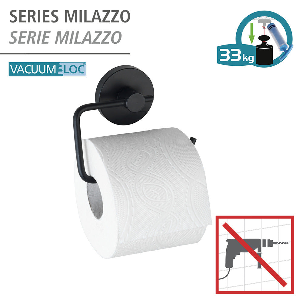 Toalettpapirholder Milazzo svart Vacuum-Loc® bakside