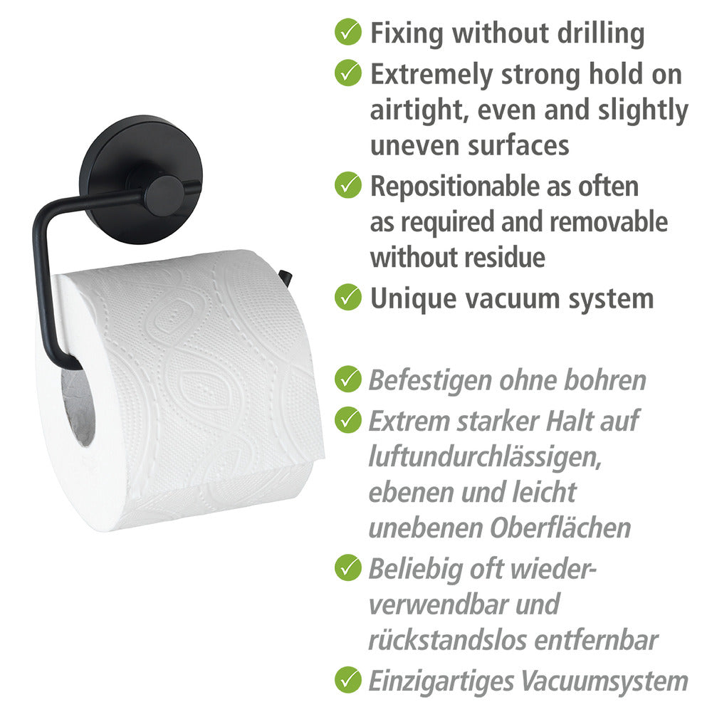 Montert Toalettpapirholder Milazzo svart Vacuum-Loc® på vegg