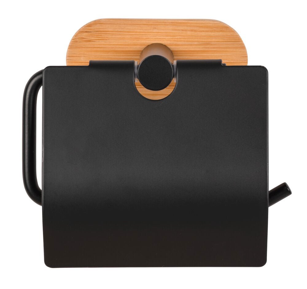 Oversiktsbilde av Toalettpapirholder Orea Bamboo med lokk rustfritt stål i baderom