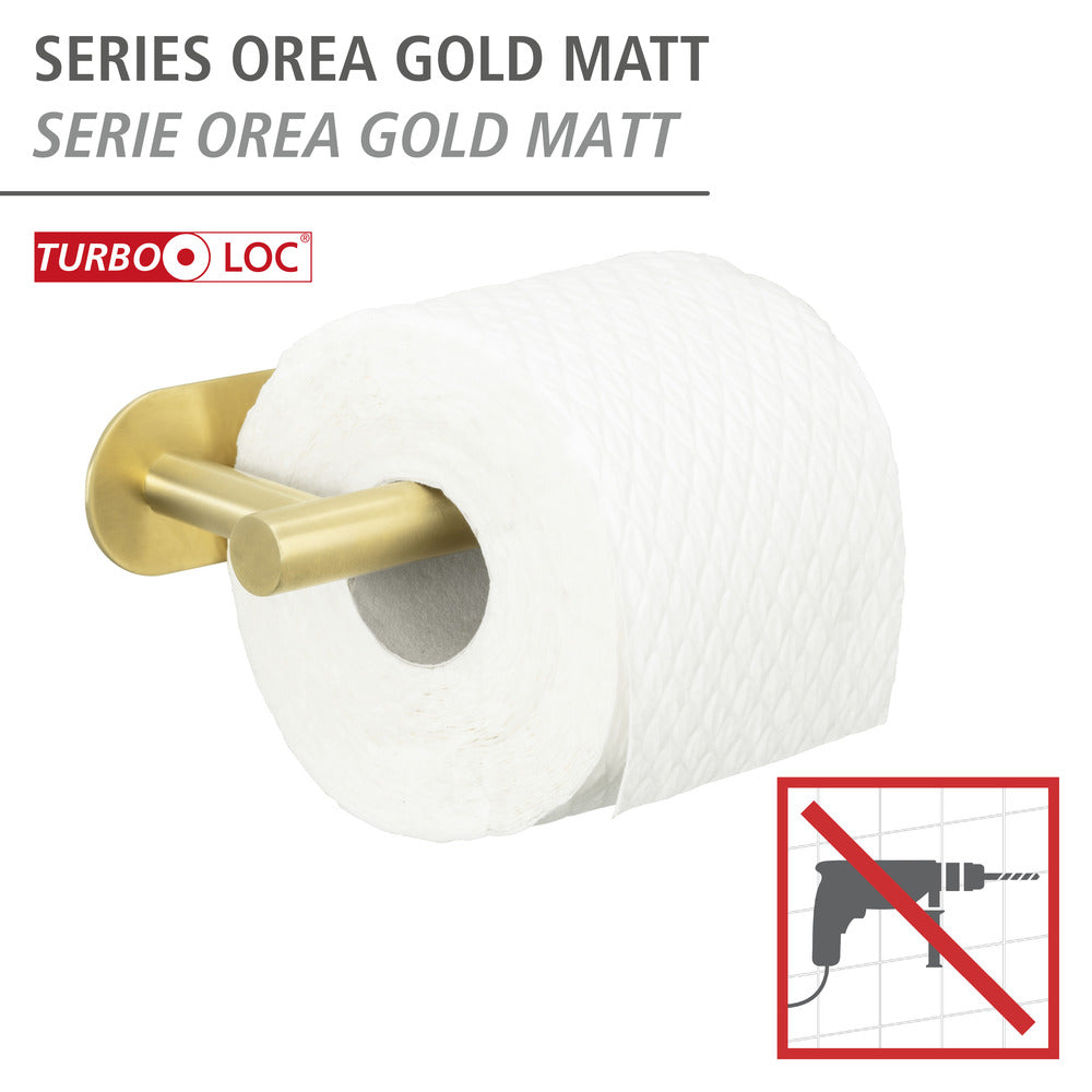 Toalettpapirholder Orea gull matt rustfritt stål bakside