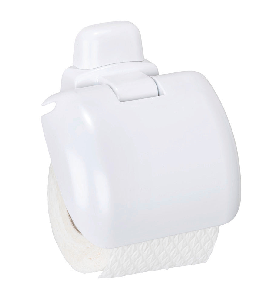 Toalettpapirholder Pure hvit med lokk inkl. festemateriell forfra