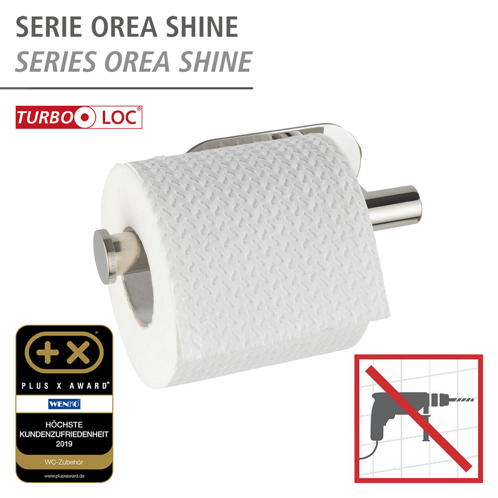 Toalettpapirholder rustfritt stål blank Orea Shine Turbo-Loc® bakside