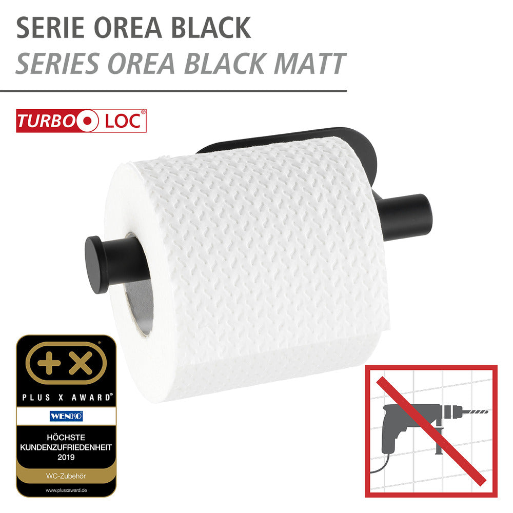Toalettpapirholder rustfritt stål svart matt Orea Turbo-Loc® bakside