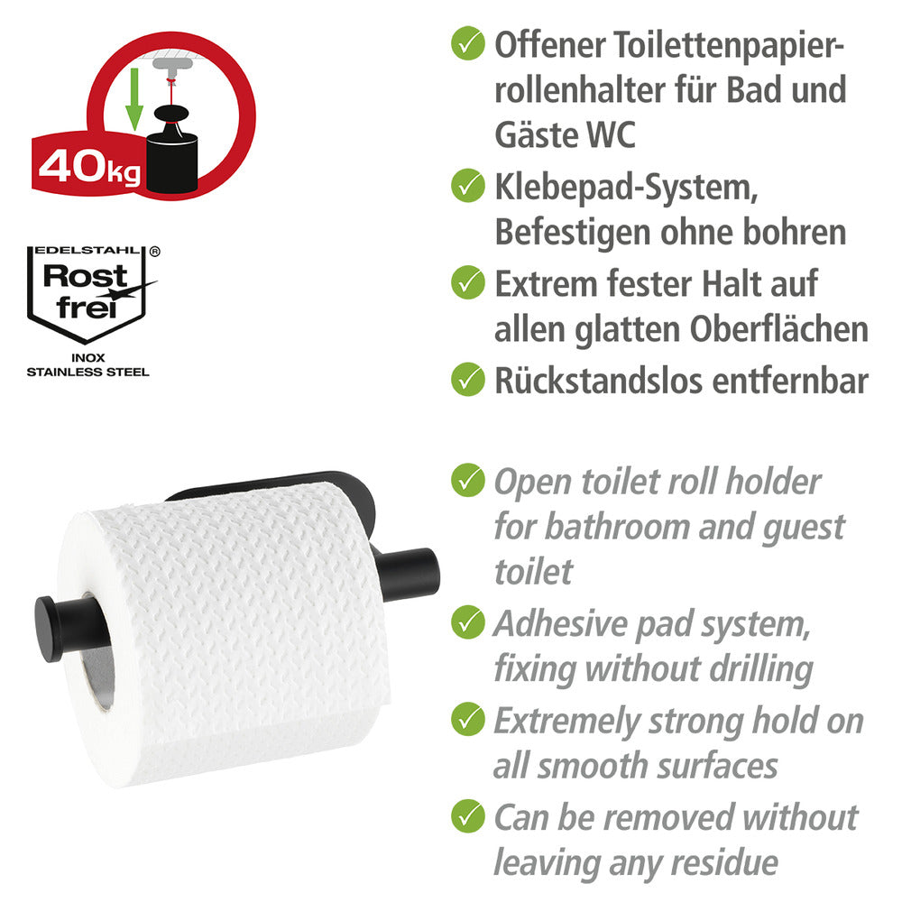 Detalj av Toalettpapirholder rustfritt stål svart matt Orea Turbo-Loc®