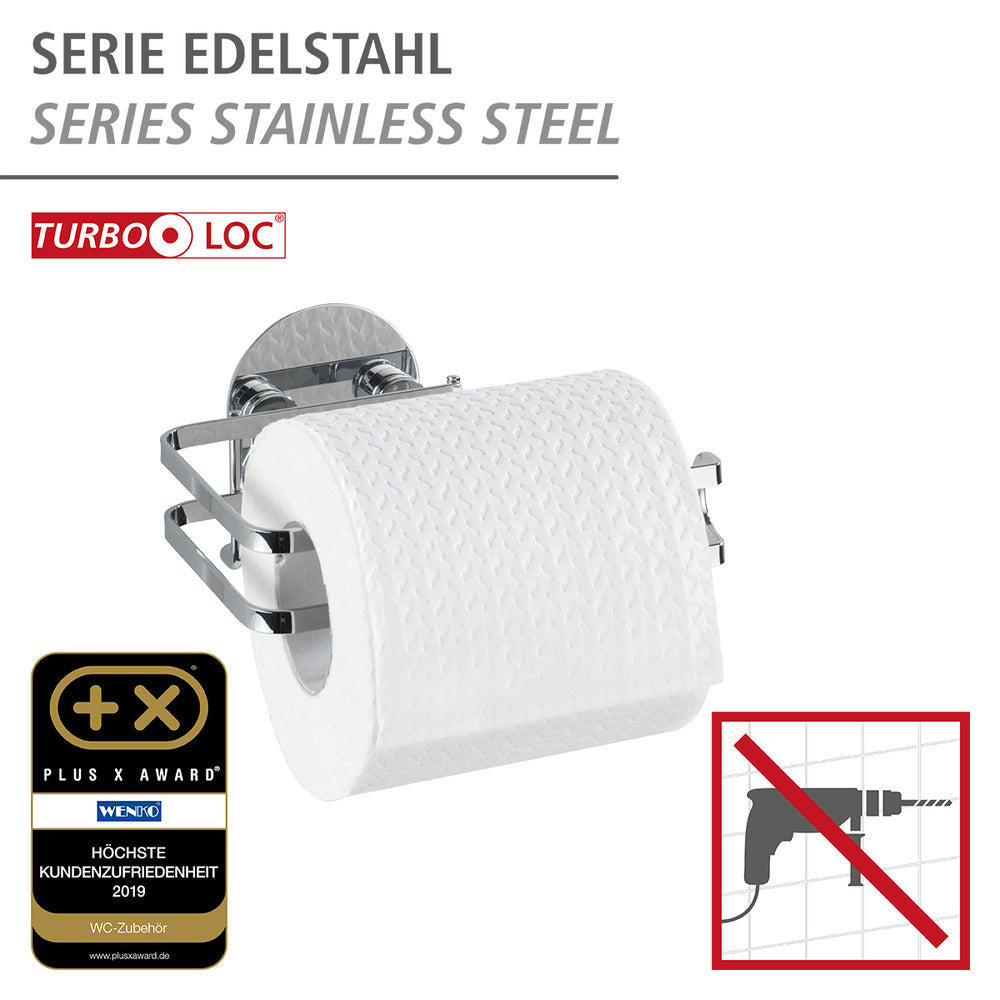 Toalettpapirholder rustfritt stål Turbo-Loc® uten boring - WENKO bakside