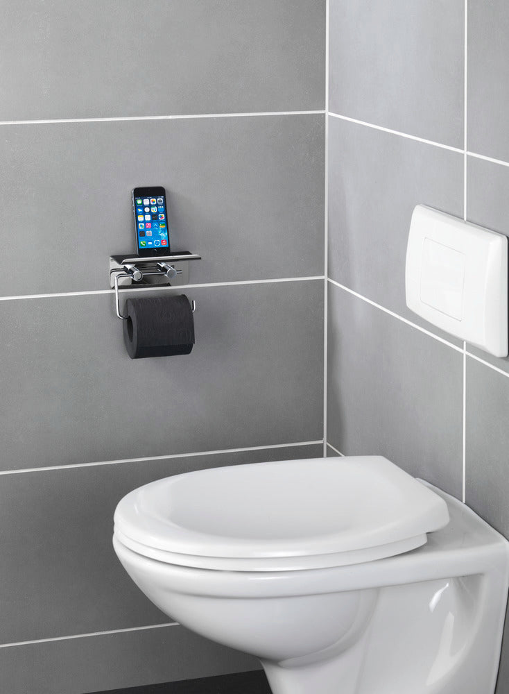 Toalettpapir og smartphone på holder rustfritt stål - WENKO