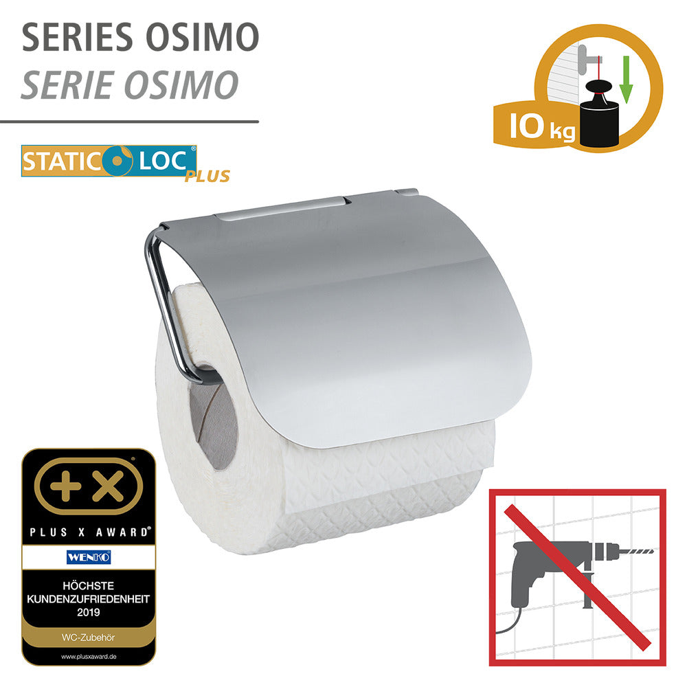 Bakside av Toalettpapirholder med lokk Static-Loc® Plus Osimo metall