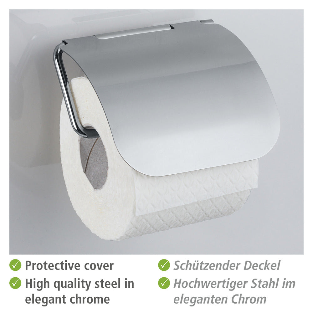 Nærbilde av lokk på Toalettpapirholder med lokk Static-Loc® Plus Osimo metall