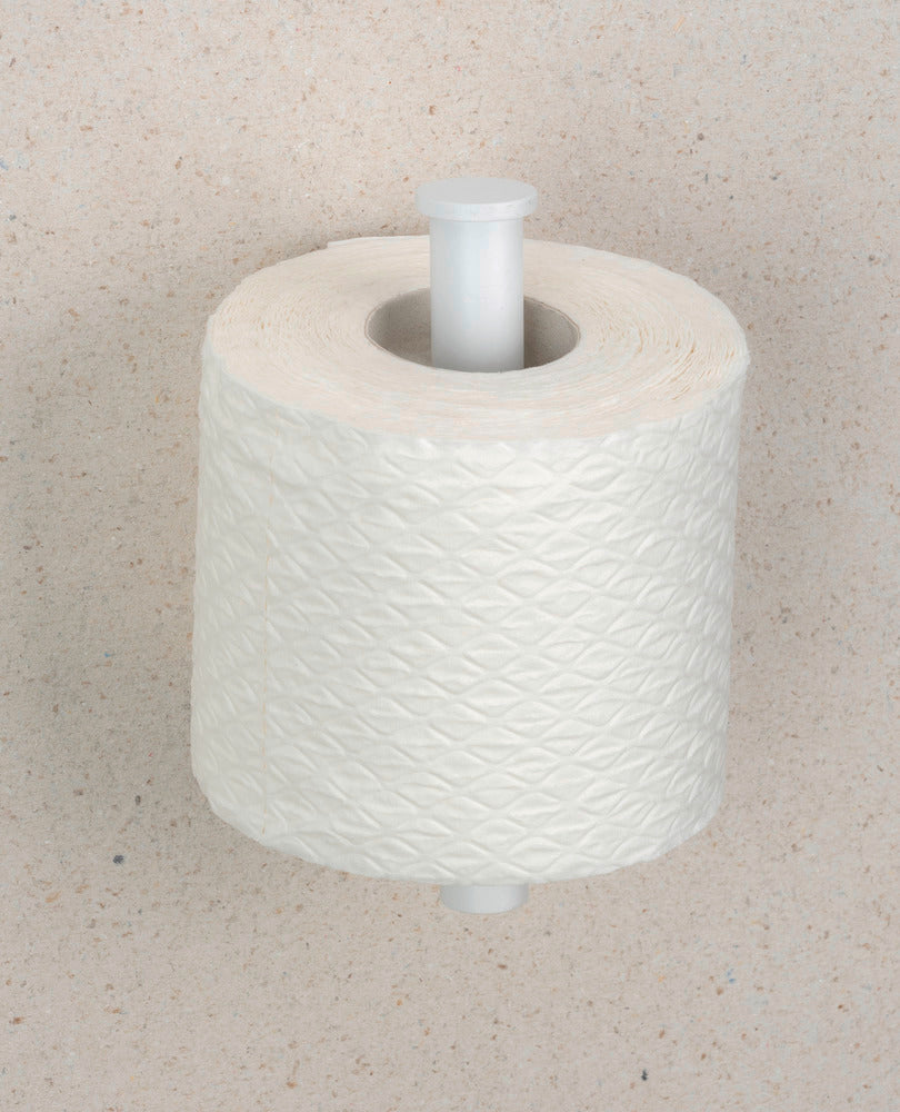 Toalettpapirholder Turbo-Loc® Orea hvit matt rustfritt stål med toalettpapir