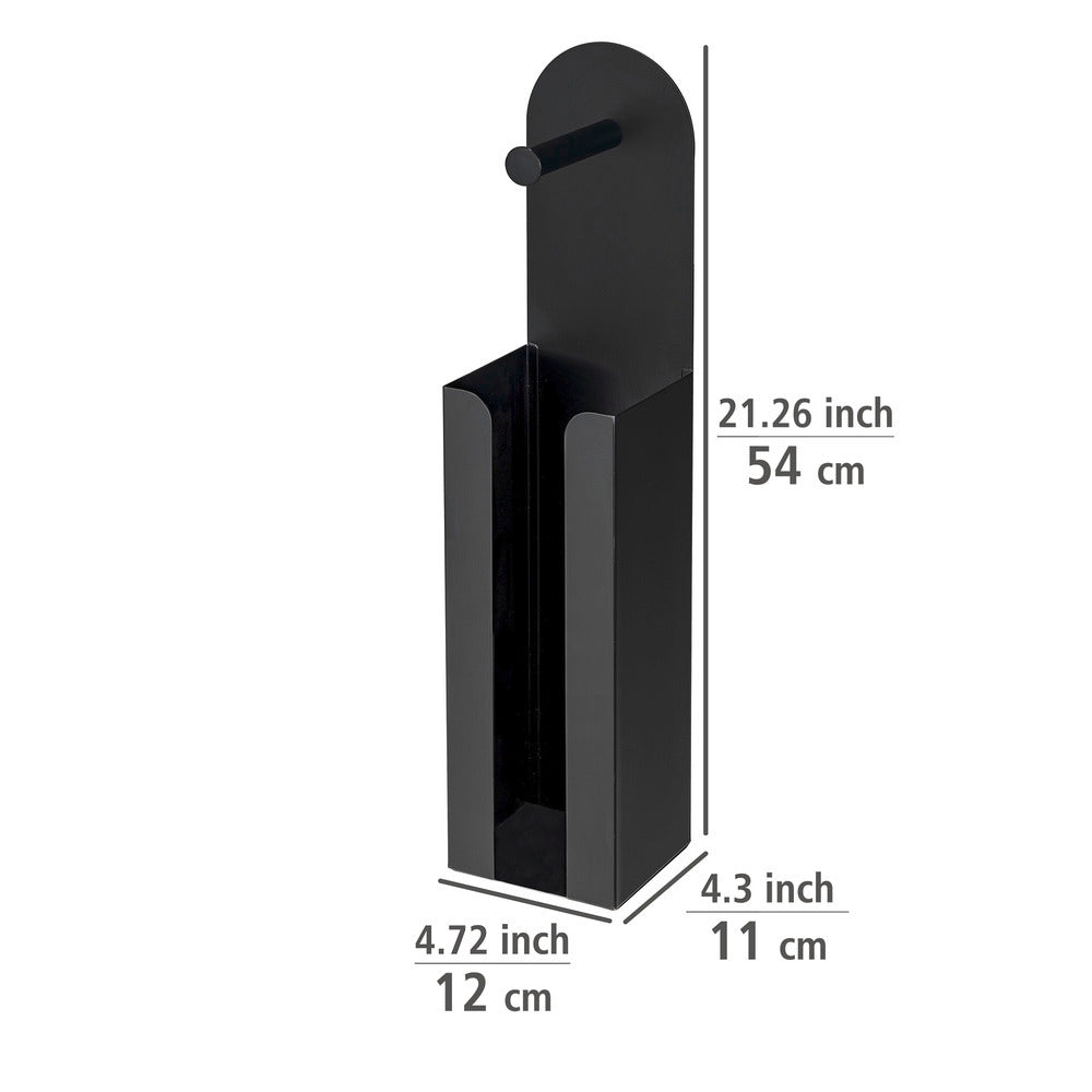 Montert Toalettpapirholdermed reserverullholder Agira svart 2-i-1