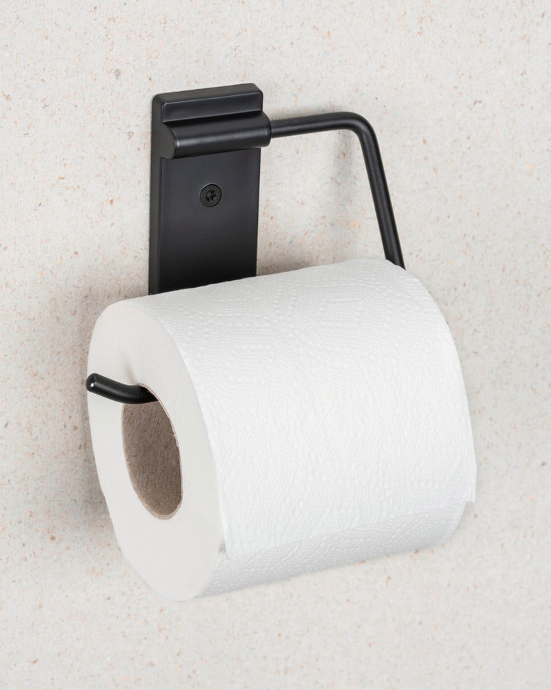 Detalj av Toalettrullholder rustfritt stål svart Basic Black - Wenko