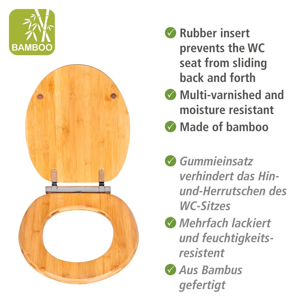Detalj av bambusmateriale på toalettsete Bambusa WENKO