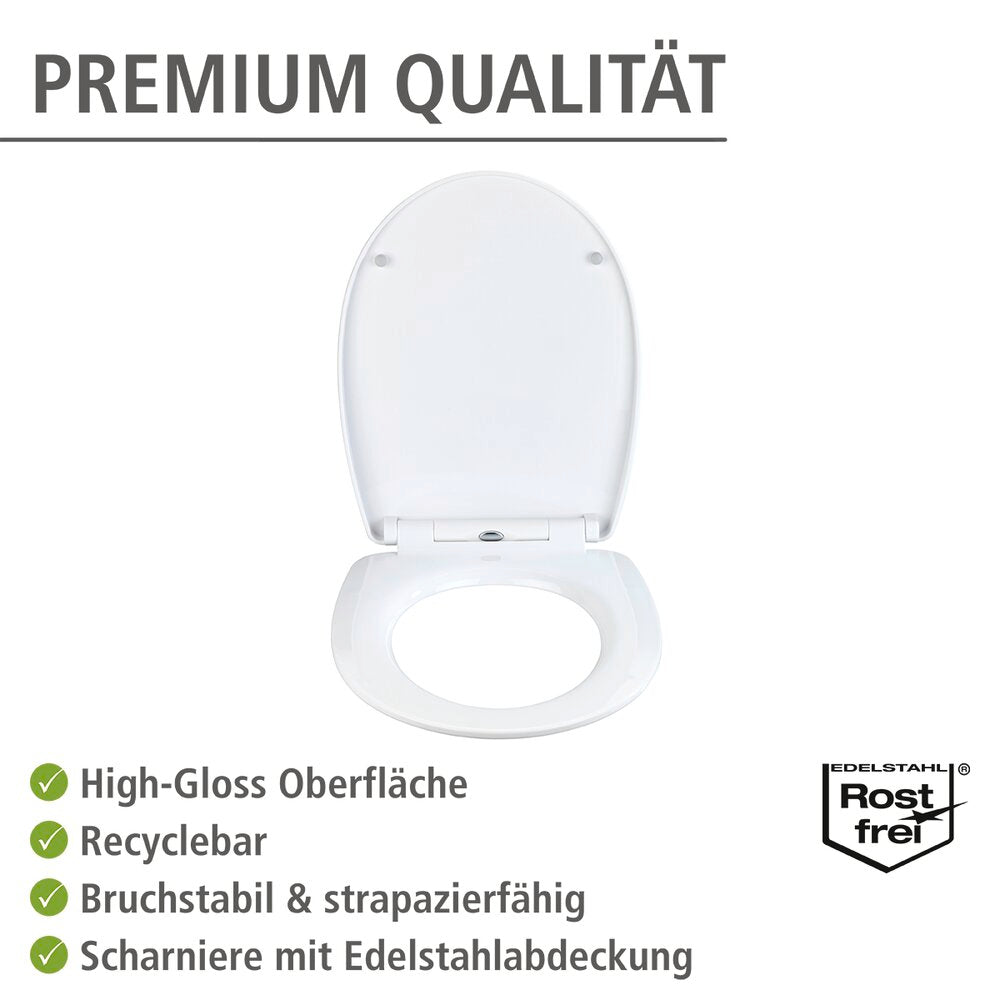 Detalj av softclose mekanisme på Toalettsete Beach høyglans med softclose termoplast