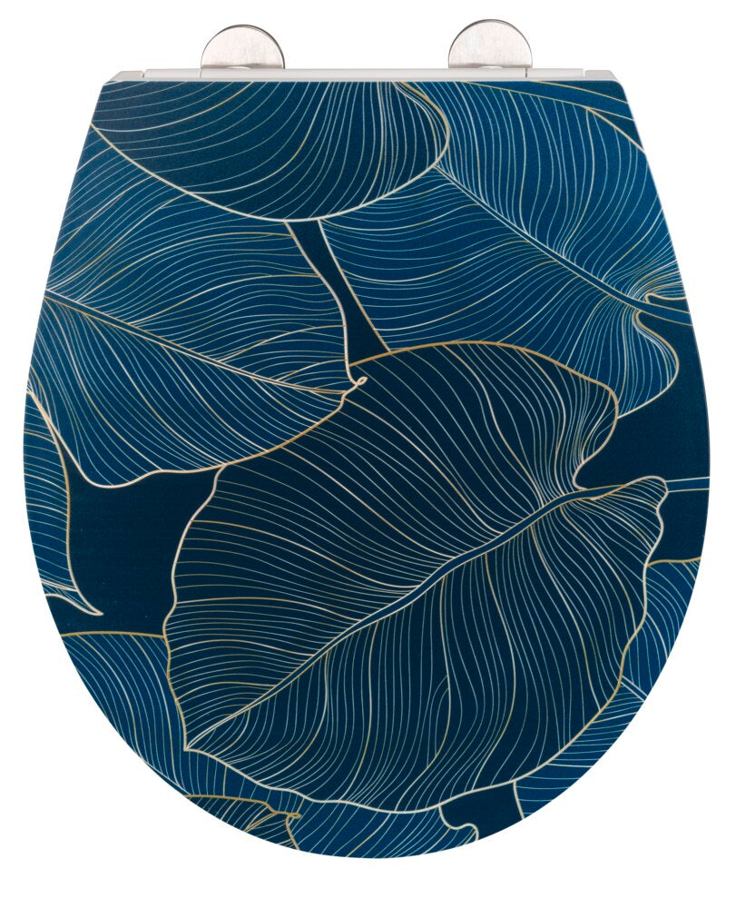 Toalettsete Big Leaves med relieff duroplast softclose forside